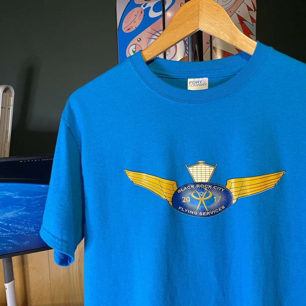 Black Rock city flying service, 2017, burning man, men’s size M, Nevada desert